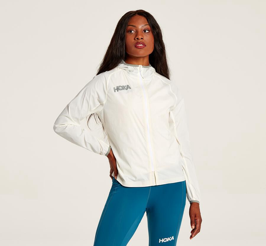 Veste Hoka One One Full-Zip Wind Femme - Blanche - TNS-913624